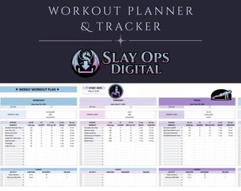 Workout Planner and Tracker, Instant Digital Download