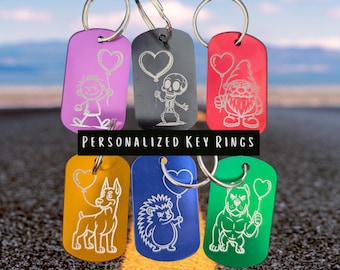 Fierce Love Personalized Keychains — Laser Engraved Anodized Aluminum
