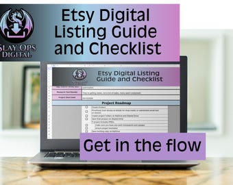 Etsy Listing Guide & Checklist, spreadsheet to streamline listing, download, printable