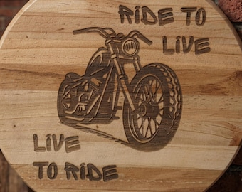 Ride to Live Live to Ride Wood Sign | Laser Engraved Motorcycle Sign | Biker Wall Decor | Garage Sign | Gift for Motorcycle Rider