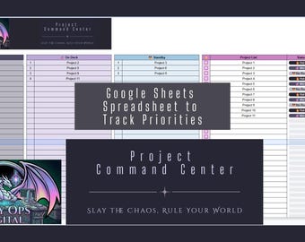 Project Command Center - Project Prioritization Planner, Instant Download