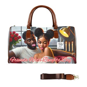 T & R Self Friends With Benefits Bolsa de viaje de gran capacidad para parejas afroamericanas, bolsa de viaje marrón, bolsa de viaje para pasar la noche