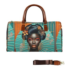 Schwarz China Doll Bag grün und orange Reise große Kapazität Reisetasche braun Frauen Empowerment International Womens Day
