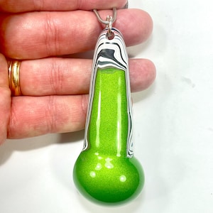 DPH Fordite Anhänger Phallusperle Mojito Grün Michailnie Jeep 88x36x13mm (6407)