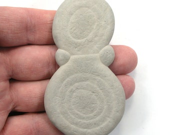 DVH Snowman Fairy Stone Concretion Goddess Rock Quebec 88x48x7mm (5505)