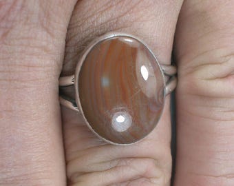 DVH sz 10.5 Lake Superior Agate 925 Ring Mady by my Dad! (5691)