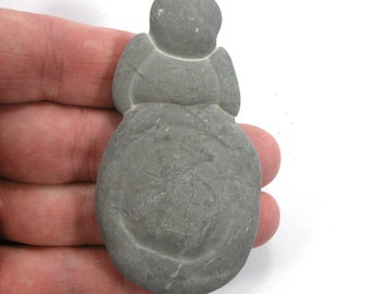 DVH Snowman Fairy Stone Concretion Goddess Rock 79x41x11mm (5543)