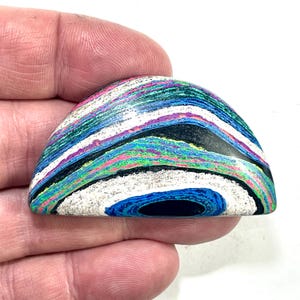 DVH Fluorescent Funkite Freeform Cabochon 56x32x8mm (Like Fordite) (6444)
