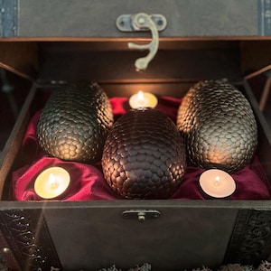 Dragon Eggs - Set of 3 - 6 inches - WITHOUT Chest