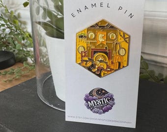 Wizard House -Wizards Pin - Yellow Theme - Wizard School - Pin