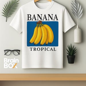 バナナTシャツ、かわいいバナナグラフィック、かわいい食べ物シャツ、夏の美的Tシャツ、フルーツ好きへの洒落たギフト、トロピカルグラフィックTシャツ