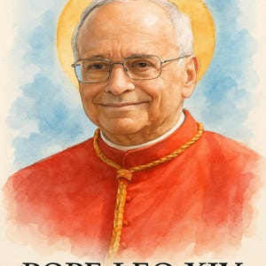 Pope Leo XIV Holy Father Portrait for Church Wall Decor or Religious Gift Catholic Art Print
