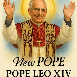 Pope Leo XIV Canvas Wall Art Catholic Religious Home Decor Spiritual Gift Matte Finish Unique Catholic Portrait