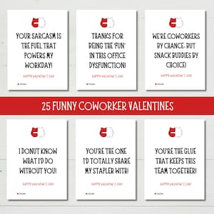 Cartes de Saint-Valentin drôles pour collègue, cadeau imprimable pour le travail Saint-Valentin, Saint-Valentin au bureau pour collègues, Saint-Valentin sur le lieu de travail, cadeau pour le travail