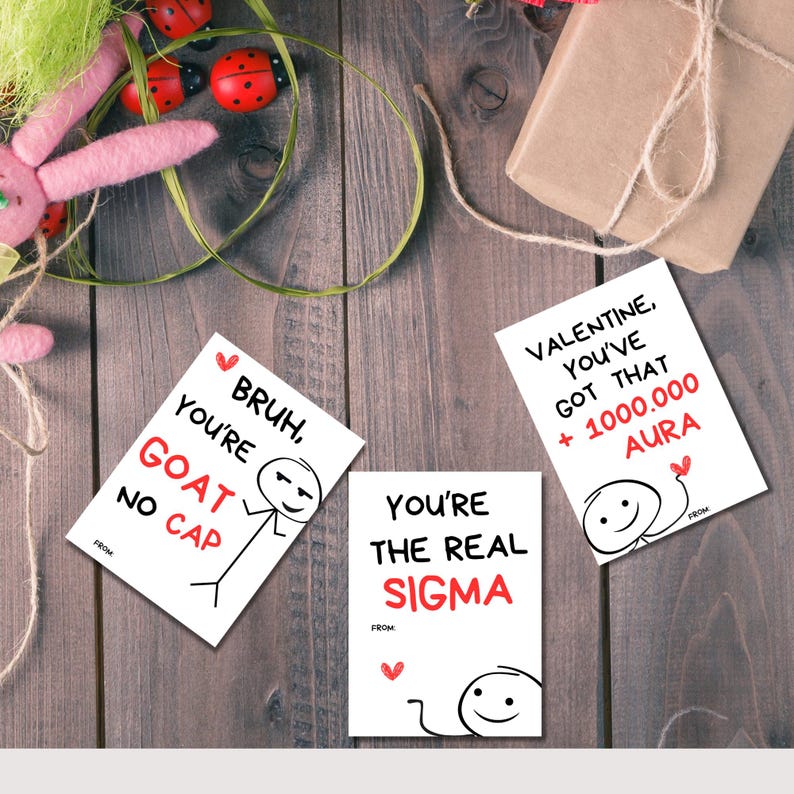 Slang Kids Valentine's Day Card, Gen Alpha Teen Tween Funny Printable ...