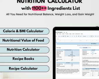 Smart Nutrition Assistant | Meal Planner & Nutrition Tracker | Digital Calorie Counter | Calorie Calculator for Weight Loss Planner