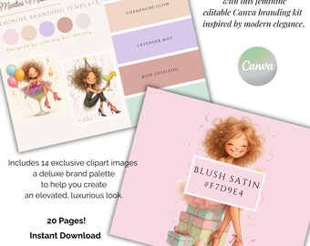 Blush und Salbei Hochzeit Farbpalette, bearbeitbare Canva Mood Board Vorlage, Hochzeit Style Guide, Hochzeit Styling Kit, Sofort Download
