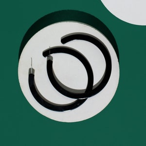 HUGE Black Acetate Hoop Earrings