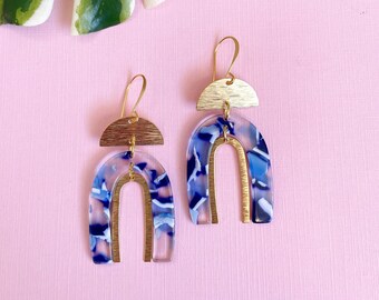 Crystal Blue Waters Kaleidoscope Earrings