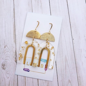 Gold Foil Kaleidoscope Earrings