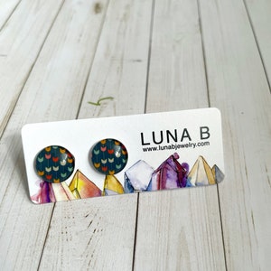 Mini Multicolor Chevron Earrings - Glass Earrings