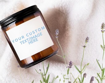 Winter Homemade Soy Wax Candle with Custom Text/Image/Quote, Winter Scents Candle, Personalized Candle, Handmade Candle, Ideal Gift for Her