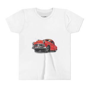 Vintage Red Car Youth Short Sleeve Tee - Retro Style for Car Lovers