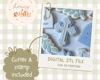 Elegant cross - Digital cookie cutter file
