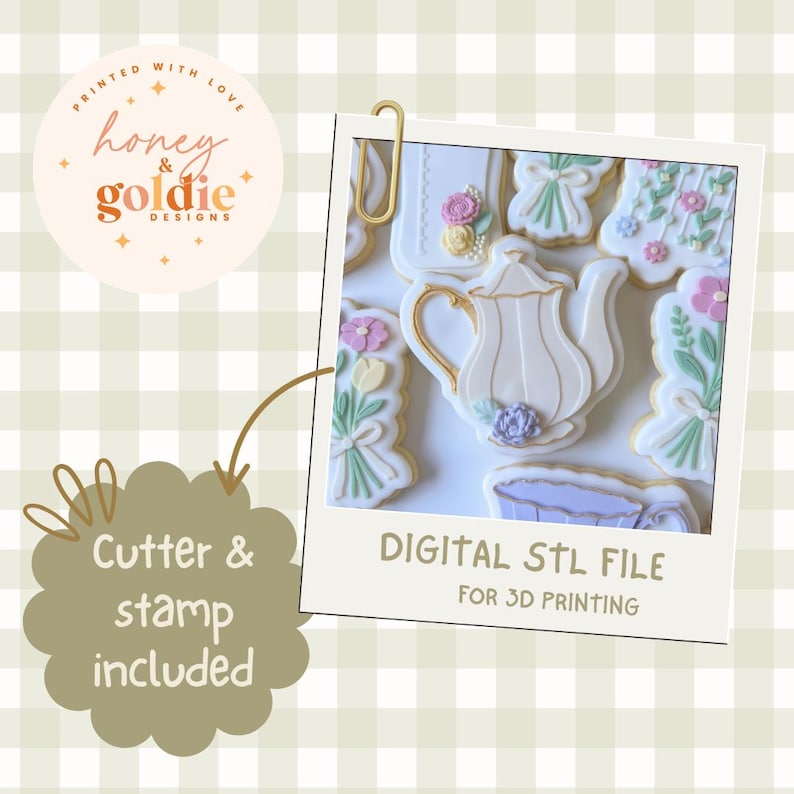 Teekanne Cutter & Stempel STL-Datei für 3D-Druck (Digitaler Download) Bild 1