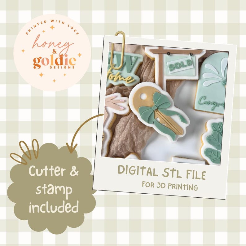 Key With Bow Cookie Stamp and Cutter STL File - Etsy