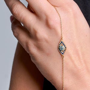 Gold Evil Eye Armband - 18K plattierter zierlicher Schmuck für Sie, handgemachter Schutzanhänger, minimalistisches Glücksgeschenk