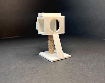 Jumping Spider Cat Tree: Twine Wrapped Post With Ramp