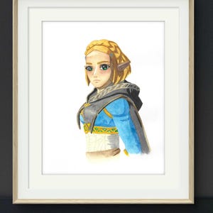 Zelda Tears of the Kingdom Watercolor Art Print 8x10
