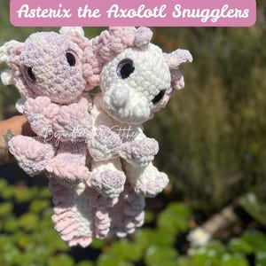 2-in-1 Astraea the Dragalotl and Asterix the Axolotl Snuggler Crochet Pattern
