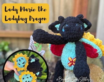 Marienkäfer Drache Häkelanleitung – Low Sew Amigurumi Plüsch (PDF Download)