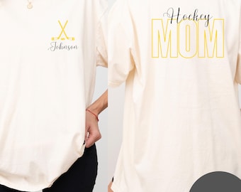 Custom Hockey Moms club Shirt, Game day, Personalized Name Hockey T-shirt, Retro Hockey Mom Shirt, Gift for Hockey Mama, hockey mom shirt