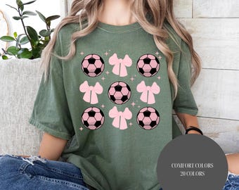 Camiseta de fútbol para mamás futboleras, camiseta de fútbol para mujeres, camiseta para amantes del fútbol, temporada de fútbol, día del partido de fútbol, camiseta con lazo