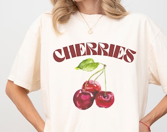 Cherries T-Shirt, Vintage Cherry Shirt, Cherry Tee, Summer Shirt, Cherries lover gift, Cherry Lover Gift, Retro Cherry Shirt, Cherries Tee