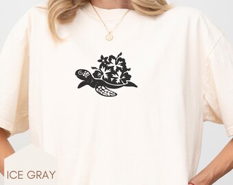 Sea Turtle Oversize TShirt, Coconut Girl Aesthetic, Cute Boho Beach Tee, Ocean Lover Shirt, Trendy Summer Tee, Summer tee, Tropical Tee