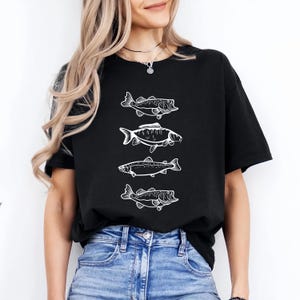 Fischer Shirt, Küsten Fisch Mädchen, Ocean Ink Tattoo Art Tshirt, 90er Jahre Ocean Shirt, Ocean inspirierter Stil, trendiges Oversize Sommer Shirt