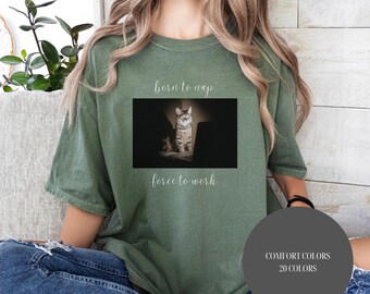 Comfort Colors® Born To Nap-shirt, professioneel Yapper-shirt, shirt grappige moeder, shirt sarcastische moeder, grappig meme-shirt, shirt voor moeders Yapper