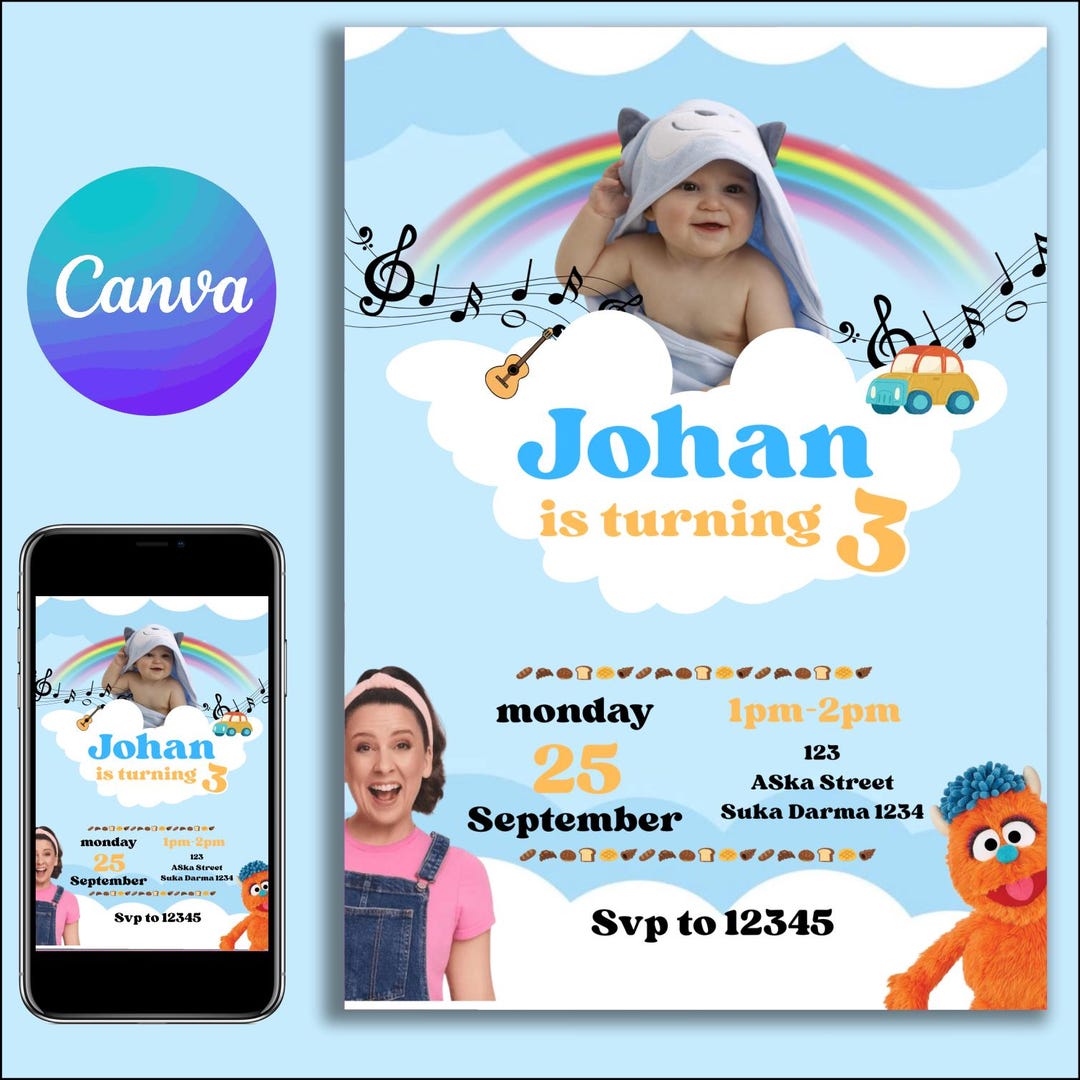 Toddler Teacher Birthday Invitation, Preschool Party Invite for Kids ...