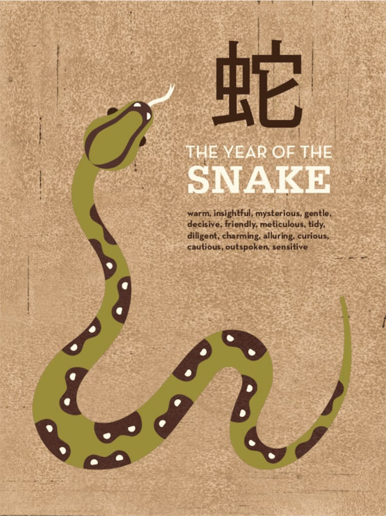 Year Of The Snake Poster Size Archival Print Zodiac Year: 2013 image 2