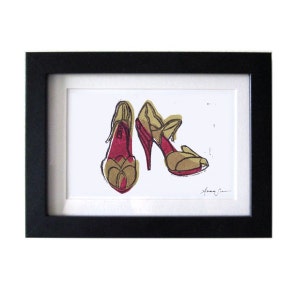 MIU MIU Shoes Original Loose Linocut Block Print 5 x 7 image 1