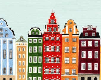 STOCKHOLM, SWEDEN - Buildings Scandinavian Design Colorful
