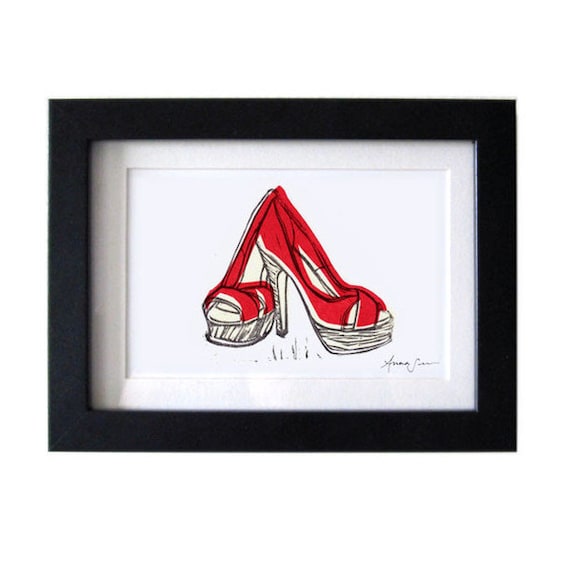 Christian Louboutin Platform Peep Toe Shoes Original Linocut Hand