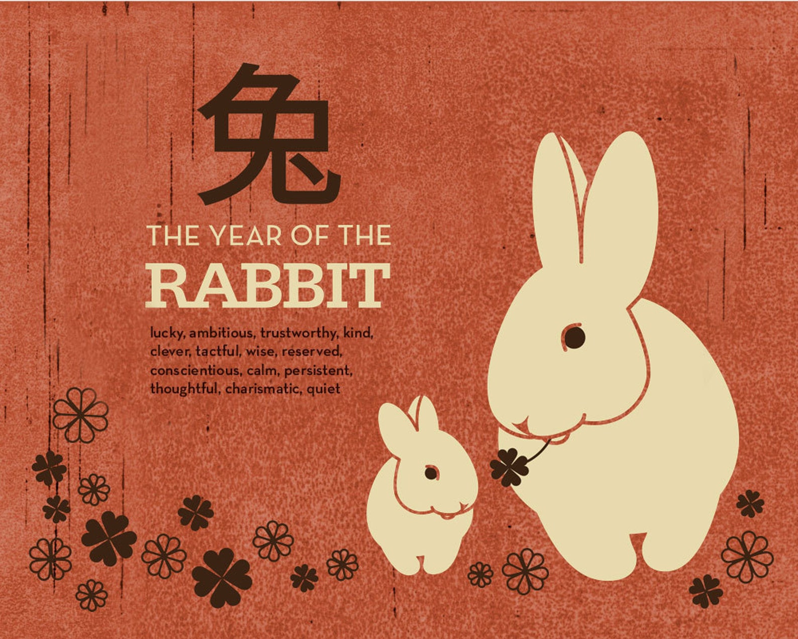 Year of the Rabbit Poster Size Archival Print Zodiac Year Etsy