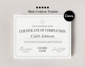 Modern Certificate of Completion Template: Printable Diploma