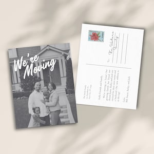 Adressänderung Karte Printable | Wir ziehen um - Familienfoto-Postkarte | Neue Postanschrift | Benutzerdefinierte Housewarming Einladen | Neues Zuhause Grußbild