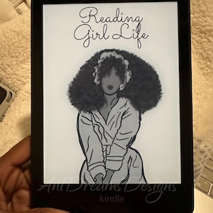 かわいい黒人の女の子 | Kindle ロック画面 | 読書女子ライフ | Kindle Paperwhite | Kindle スクリーンセーバー | Kindle アクセサリ
